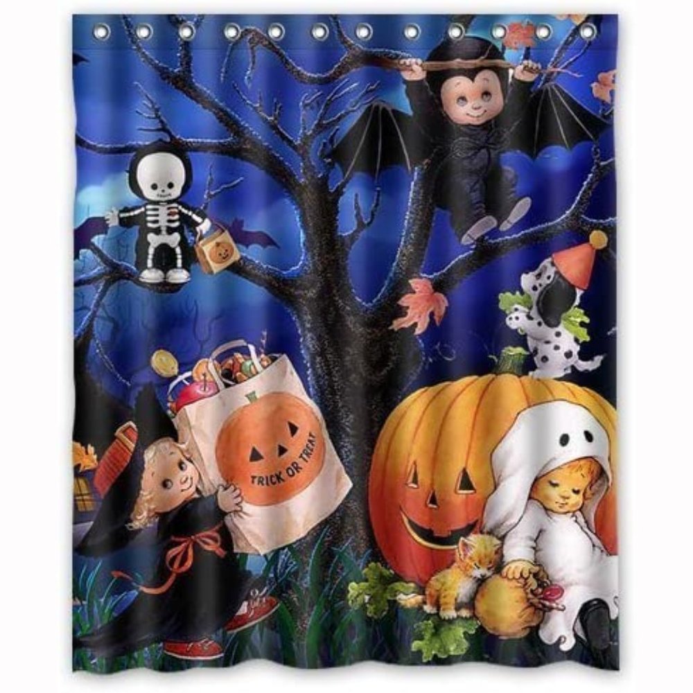 Vintage Halloween Decor Shower Curtain